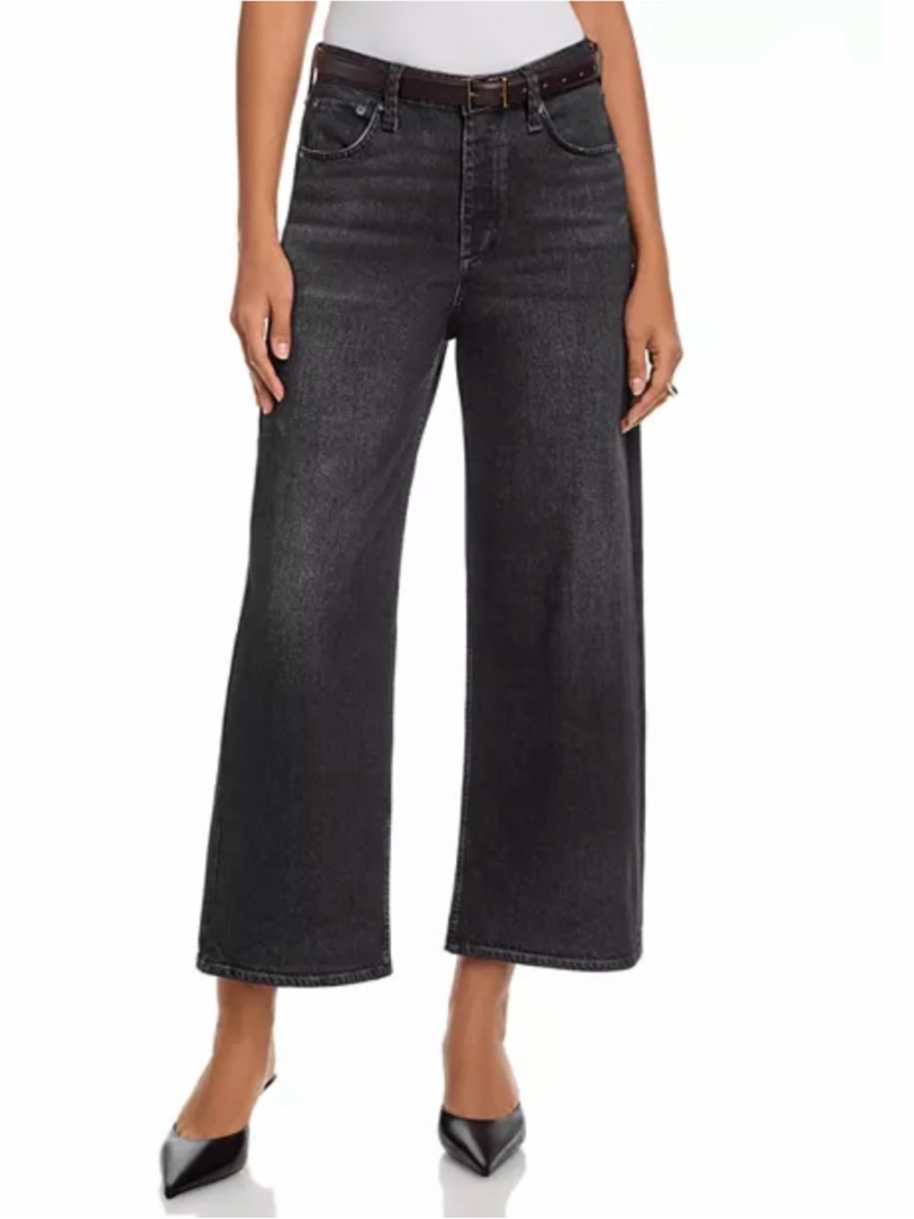 rag & bone FADED BLACK MIRAMAR TERRY ANDI WIDE LEG PANT